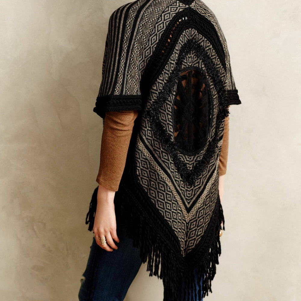 Anthropologie Open Front Fringed Cardigan Sweater By Angel of The North One Size